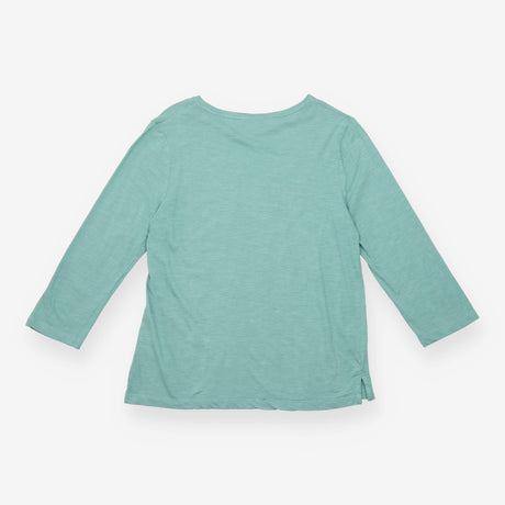 Long Sleeve Top Crew Neck Plain Sage Green