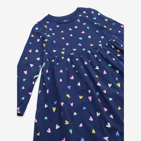 Dress Long Sleeved Navy Multicolour Hearts
