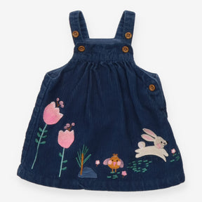 Pinafore navy cord rabbit
