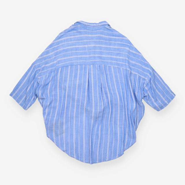Twist Front Blue Stripe Shirt Size M