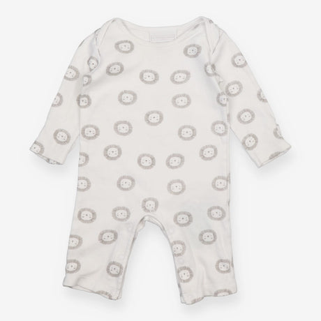 Jersey Romper White with grey lion faces