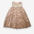 Dress Sleeveless Tulle Skirt Pink with Gold Sequin