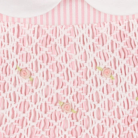 Heirloom pink striped collared dress with bloomers