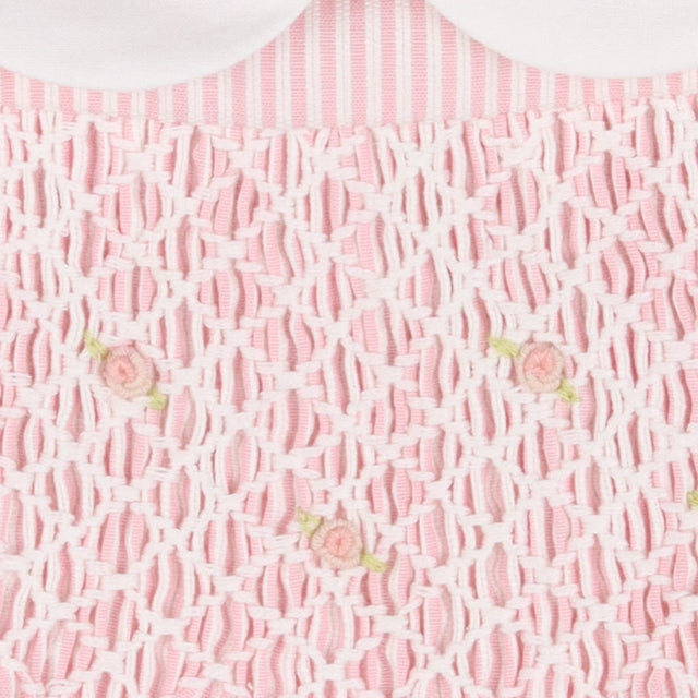 Heirloom pink striped collared dress with bloomers