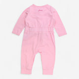 Long sleeve romper pink with cat pocket