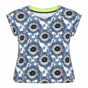 Blue Abstract Print Organic Cotton Short Sleeve T-