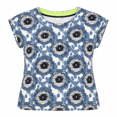 Blue Abstract Print Organic Cotton Short Sleeve T-