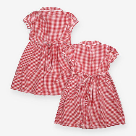 Girls Red School Dresses 2 Pack