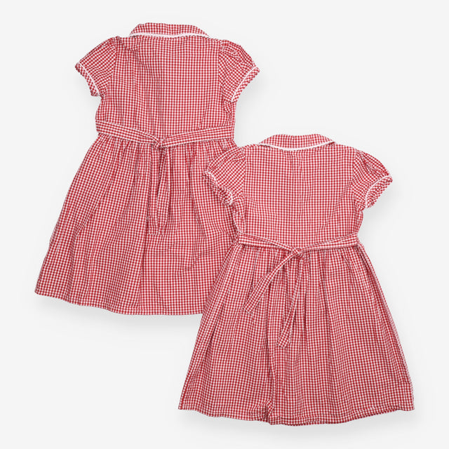 Girls Red School Dresses 2 Pack