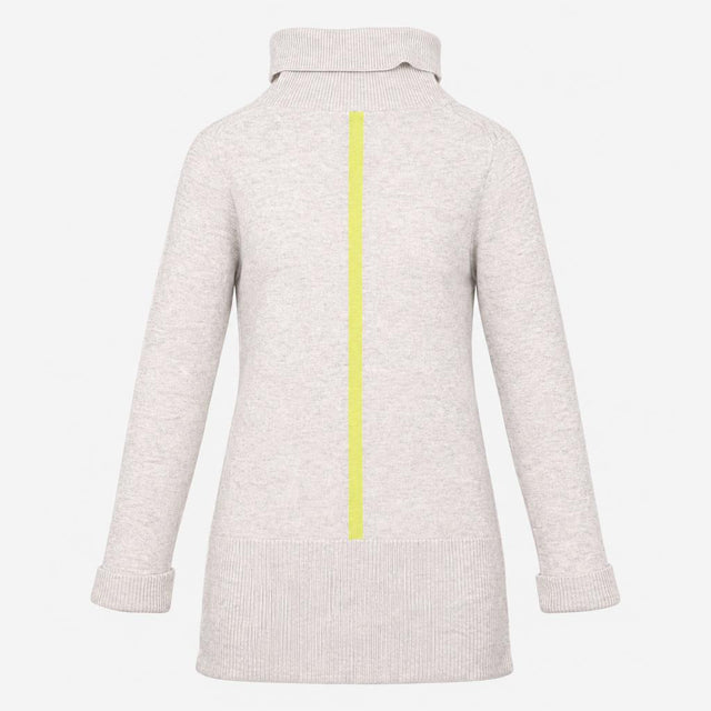 Grey Marl Roll Neck Jumper with Button Detail at H