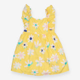 Sundress yellow large flowers lined