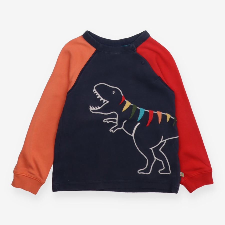 Dinosaur Tshirt Red and Orange Sleeves