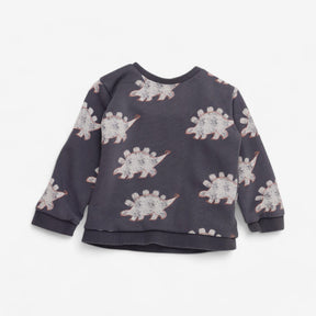 Grey stegosaurus print sweatshirt