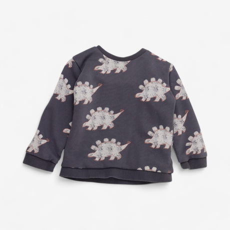 Grey stegosaurus print sweatshirt