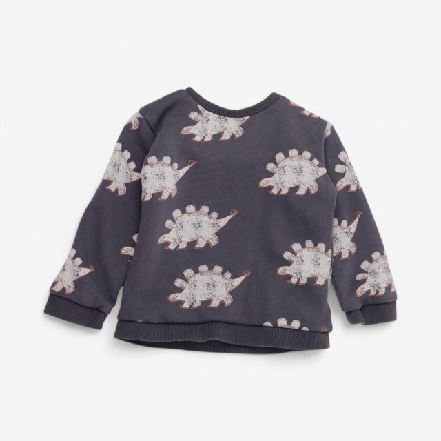 Grey stegosaurus print sweatshirt
