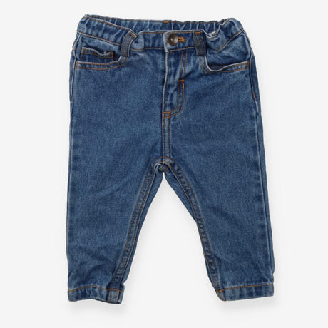 Blue jeans adjustable waist gold stitching 