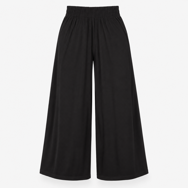 Trousers Wide Leg Elasticated Waist Black
