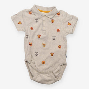 Bodysuit collar grey animal head
