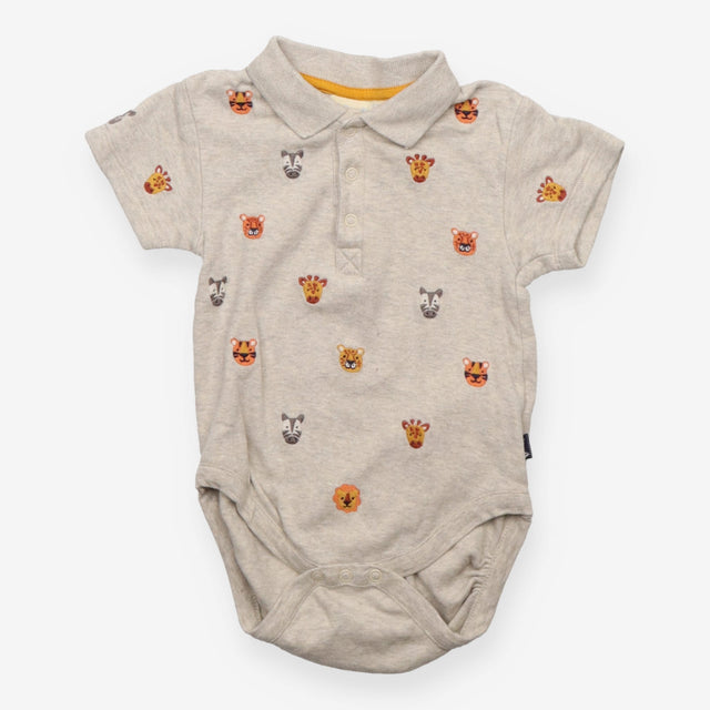 Bodysuit collar grey animal head