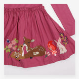 Dress Long Sleeve Purple Woodland Friends Applique