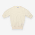 Top Cream Pointelle Open Knit Short Sleeve