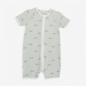 Romper green panda 
