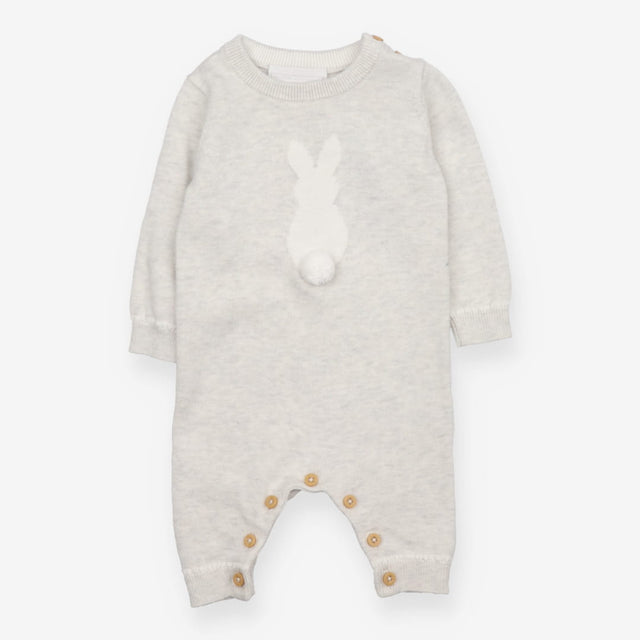 Grey knit sleep suit footless with bunny