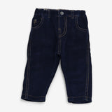 Trousers Navy Cords with Brown Stitching