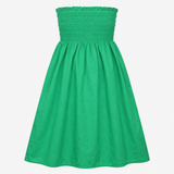 Shirred Bandeau Midi Dress Bright Green Pure Cotto