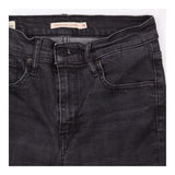Straight Jeans Washed Black High Rise Slim Fit