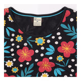 Top organic maternity nursing floral print navy