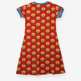 Dress Red with Yellow Tulips Print