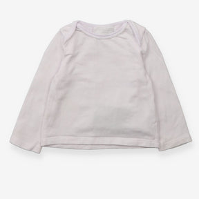 Tee LS white frill edge