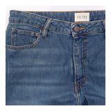 Jeans Blue Denim Straight Leg Five Pocket