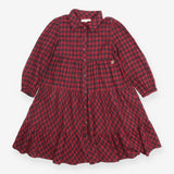Angel and Rocket Tiered Collared Shirt Dress Burgu