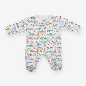 Sleepsuit white tractors harvest