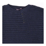 Jumper Navy Blue Open Knit Crew Neck Long Sleeve
