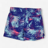 Shorts Blue and Neon Palm Leaves