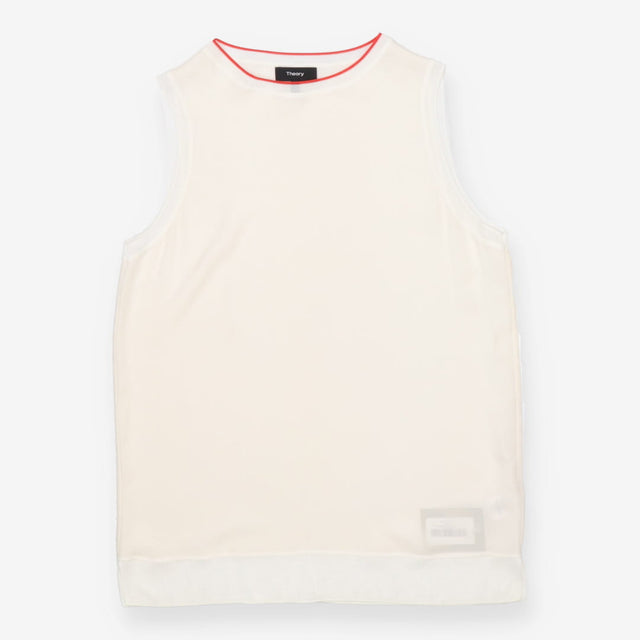 Theory Ivory 100% Silk Shell Top Luxury Sleeveless