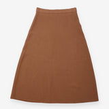 Camel Brown Knitted A Line Midi Skirt