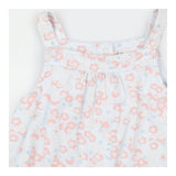 Dungaree cord light blue with pink floral print