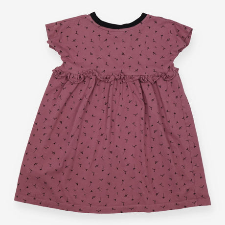 Jersey Dress Purple with Black Seedling Prints