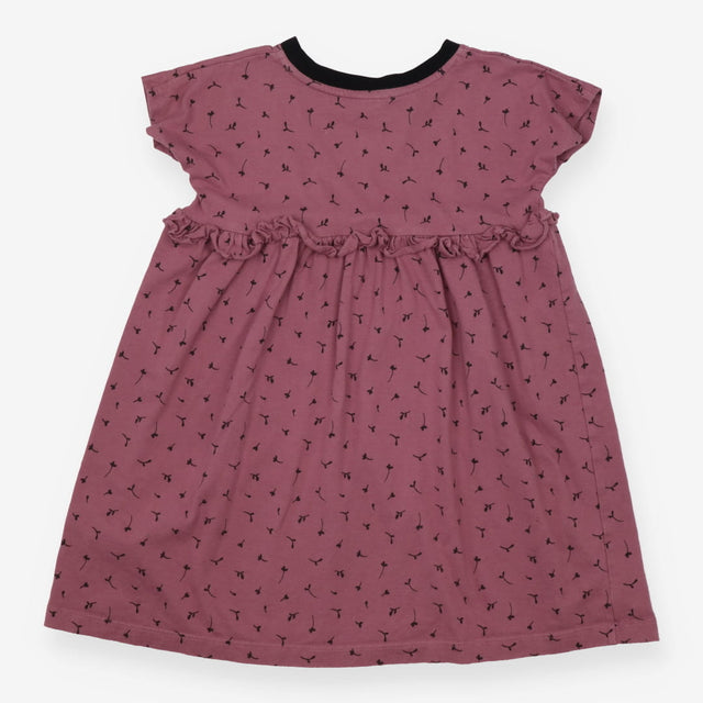 Jersey Dress Purple with Black Seedling Prints