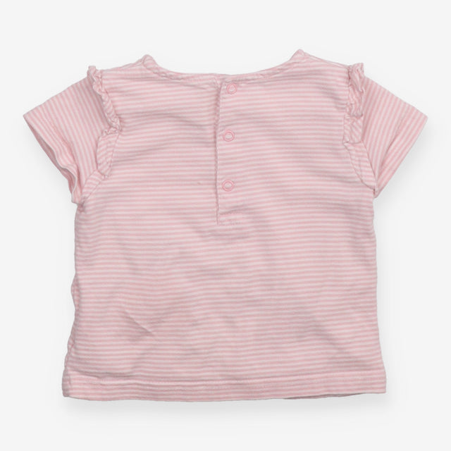T-Shirt Pink Stripe Mermaid Applique