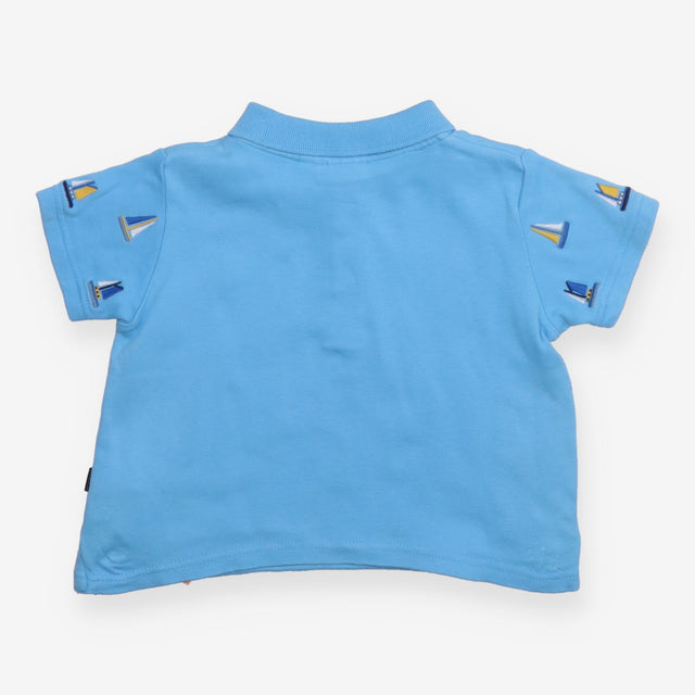 Polo Shirt Light Blue Sailing Boats