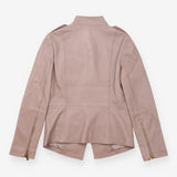 Leather Jacket Taupe Lambskin Four Pocket Utility