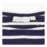 Navy and white striped crew neck t-shirt