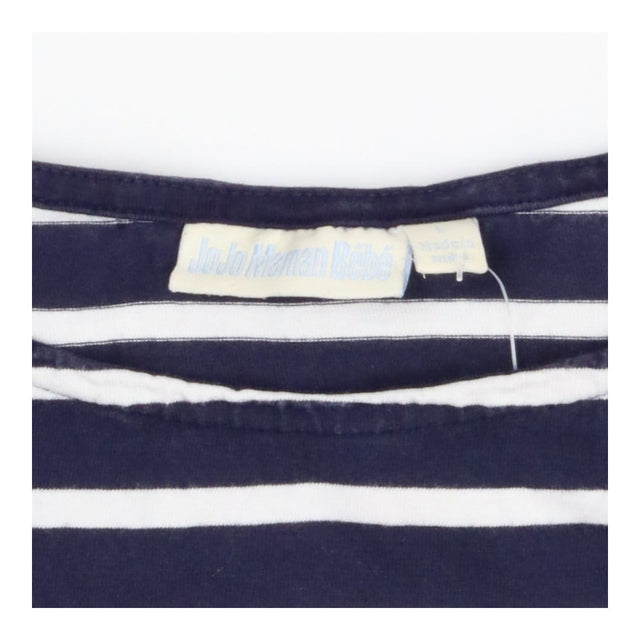 Navy and white striped crew neck t-shirt