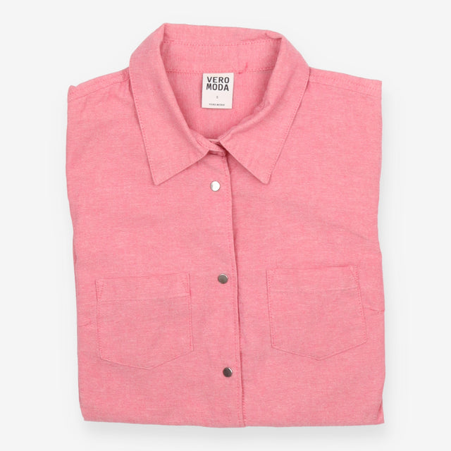 Shirt Pink Long Sleeve Press Stud