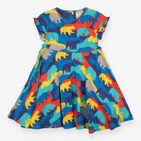 Dress Jersey Short Sleeve Bright Bear Print